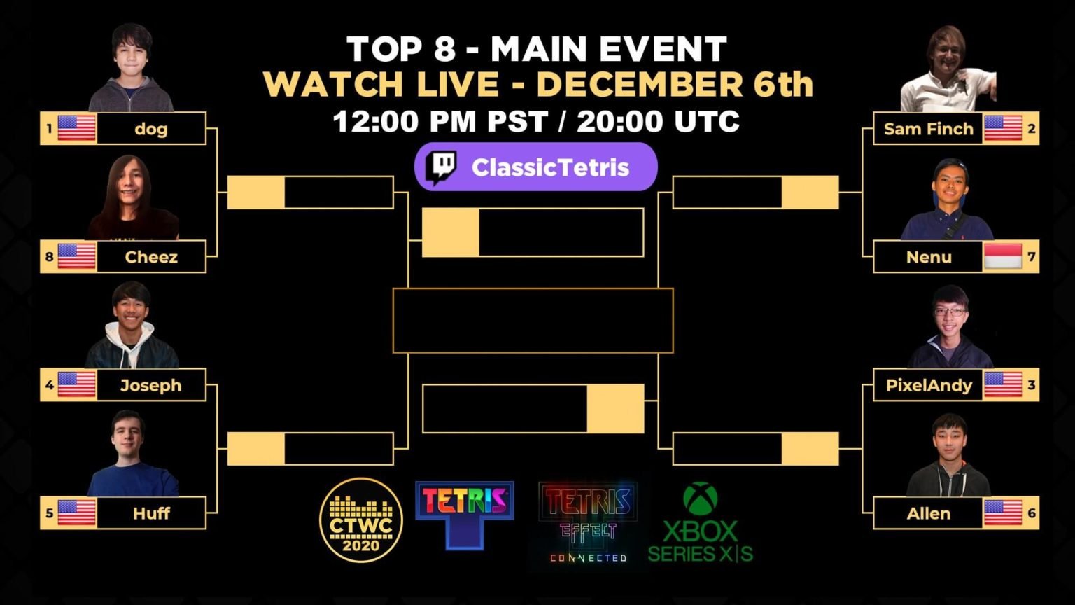 2020 Classic Tetris World Championship Top 8 Players Tetris Interest
