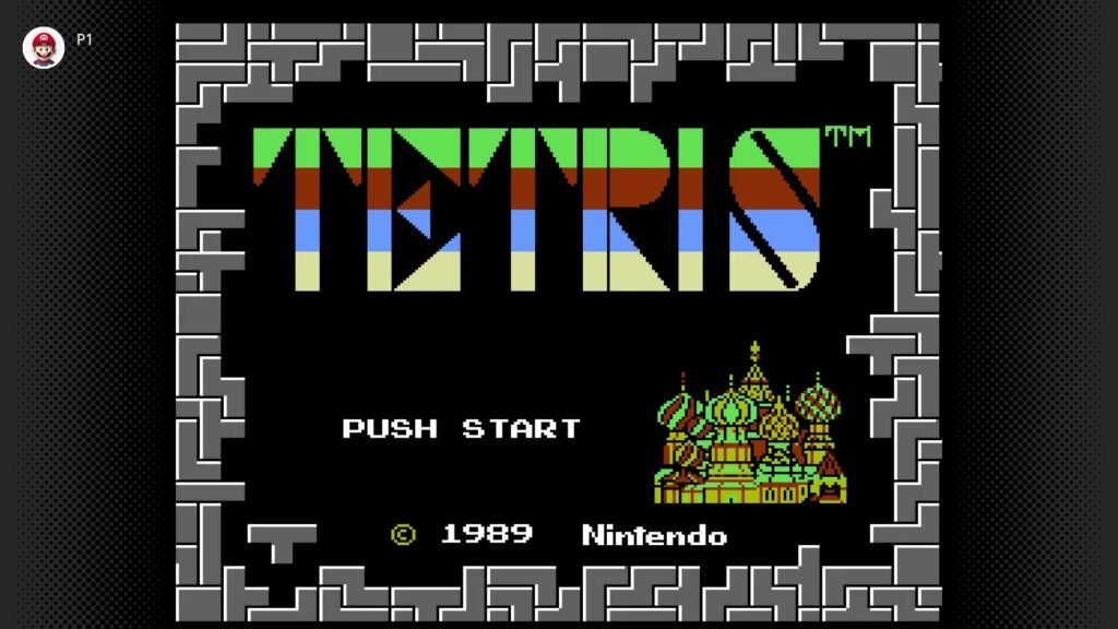 NES Tetris on the Nintendo Switch - Title Screen