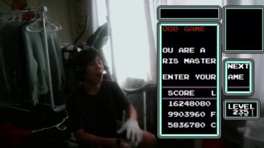 Alex T scores 16,248,080 in NES Tetris