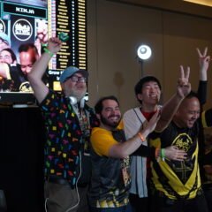 Chris Bidwell, Nima, Sight, Ninja celebrating Ninja's Second Maxout in Qualifying at 2025 CTWC